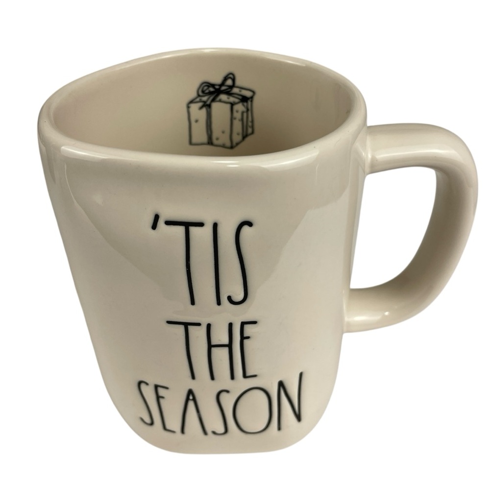 Rae Dunn 'TIS THE SEASON Christmas Mug with Inside Gift Image